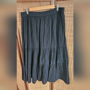 Sonoma Tiered Long Black Midi Skirt Size 0X